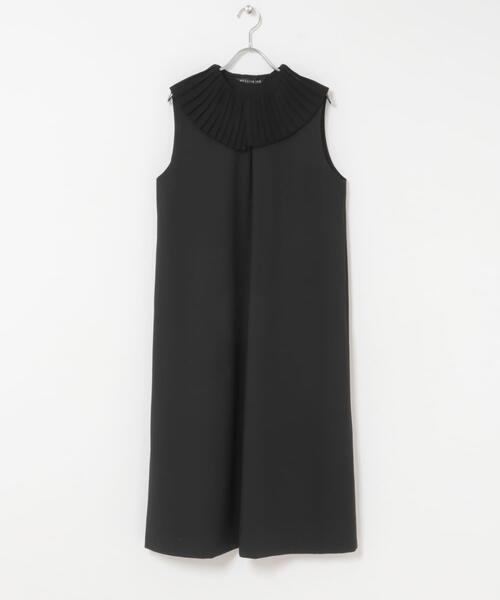 mizuiroind(ミズイロインド)の「mizuiro-ind PLEATS COLLOR NO-SLEEVE ONE-PIECE(ワンピース・レディース・グレー/ブラック・ONE)」の2枚目の写真