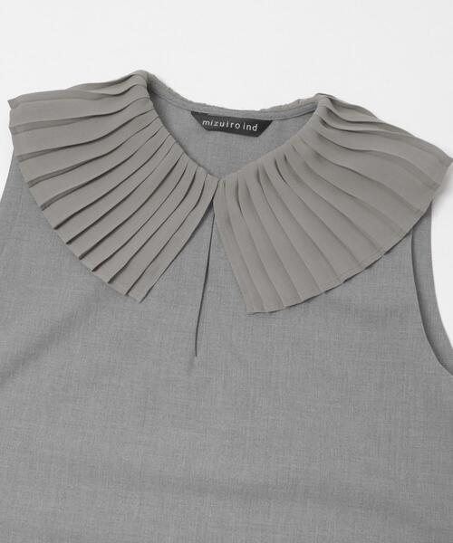 mizuiroind(ミズイロインド)の「mizuiro-ind PLEATS COLLOR NO-SLEEVE ONE-PIECE(ワンピース・レディース・グレー/ブラック・ONE)」の10枚目の写真