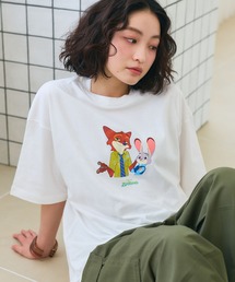 【Zootopia/ズートピア】キャラクタープリント半袖クルーネックTシャツ / Over Harf Sleeve T-shirt《UNISEX》