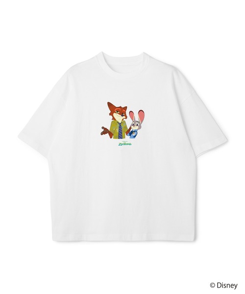 Disney(ディズニー)の「【Zootopia/ズートピア】キャラクタープリント半袖クルーネックTシャツ / Over Harf Sleeve T-shirt《UNISEX》(Tシャツ/カットソー・レディース・ホワイト/ブラック・M/L)」の14枚目の写真