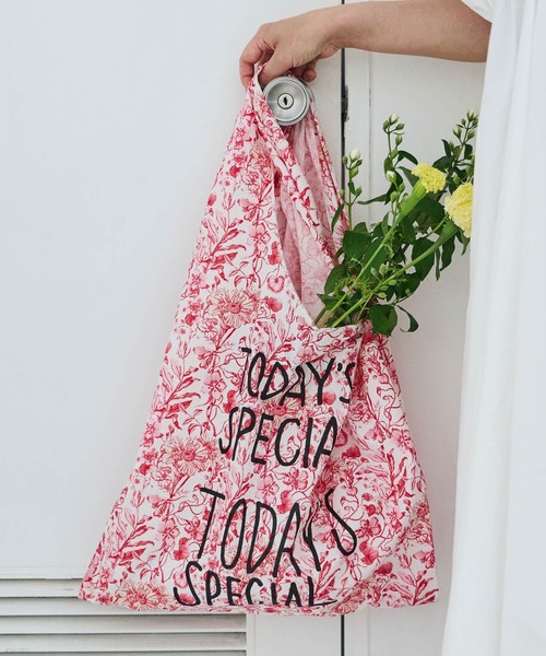 TODAY'S SPECIAL(トゥデイズスペシャル)の「【先行予約】BOTANICAL MARCHE BAG M / 618994(エコバッグ/サブバッグ・レディース・レッド/ブラウン・FREE)」の4枚目の写真