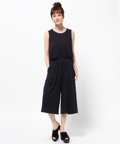 earth music&ecology（アースミュージックアンドエコロジー）の「【2016Spring】オールインワンワイドパンツ（つなぎ/オールインワン・レディース・ブラック/ネイビー・MEDIUM/SMALL）」の11枚目の写真