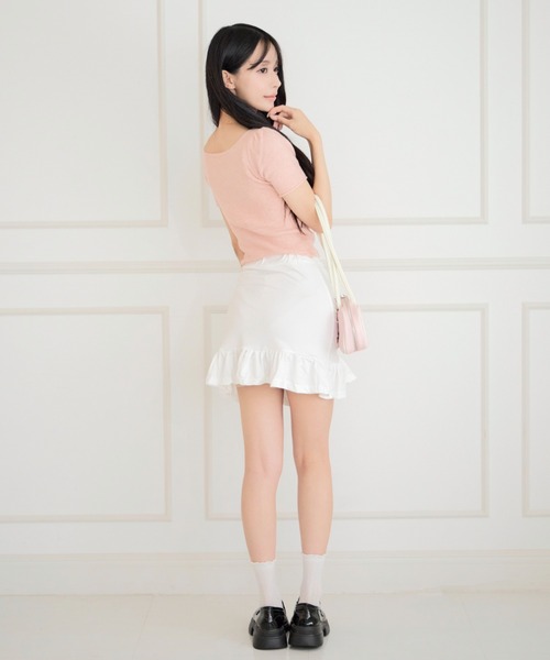 ALLuRing ChaRm(アリュリングチャーム)の「Gathered Mermaid Mini Skirt / ギャザーマーメイドミニスカート(スカート・レディース・ブラック/ホワイト・M/S)」の18枚目の写真