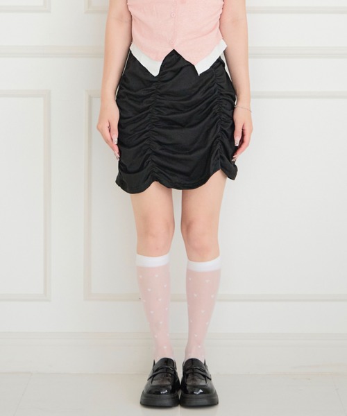 ALLuRing ChaRm(アリュリングチャーム)の「Gathered Mermaid Mini Skirt / ギャザーマーメイドミニスカート(スカート・レディース・ブラック/ホワイト・M/S)」の20枚目の写真