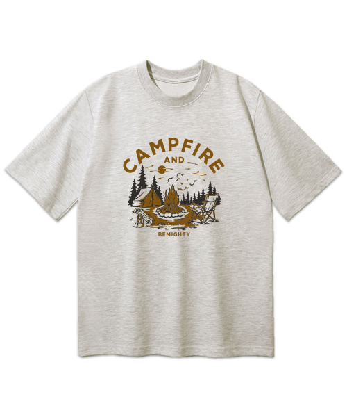 BEMIGHTY（ビーマイティー）の「キャンプファイヤードローイングオーバーサイズ半袖Tシャツ [ダークグレー]（Tシャツ/カットソー・メンズ・その他・LARGE/XX-LARGE/X-LARGE）」の4枚目の写真