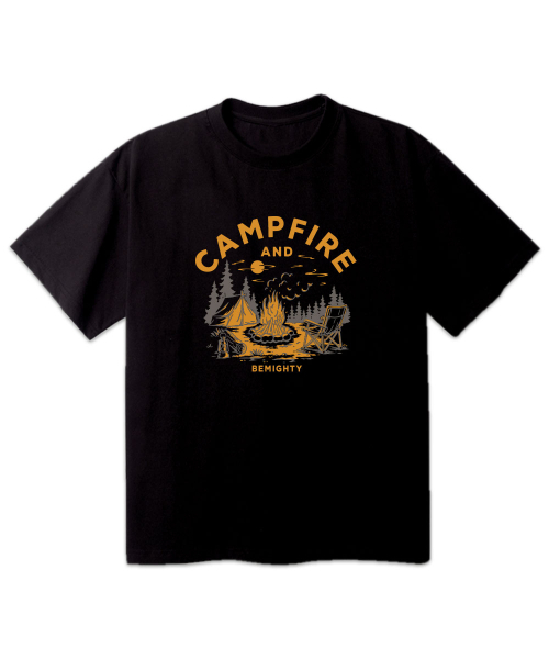 BEMIGHTY（ビーマイティー）の「キャンプファイヤードローイングオーバーサイズ半袖Tシャツ [ダークグレー]（Tシャツ/カットソー・メンズ・その他・LARGE/XX-LARGE/X-LARGE）」の3枚目の写真