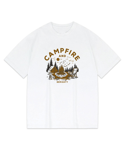 BEMIGHTY（ビーマイティー）の「キャンプファイヤードローイングオーバーサイズ半袖Tシャツ [ダークグレー]（Tシャツ/カットソー・メンズ・その他・LARGE/XX-LARGE/X-LARGE）」の2枚目の写真