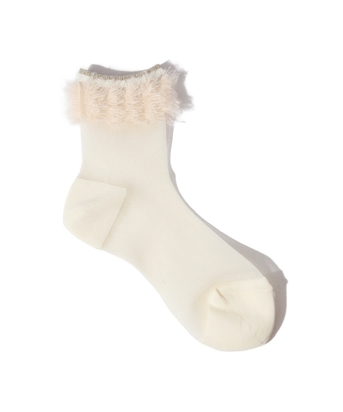 ANTIPAST(アンティパスト)の「ANTIPAST / フリンジ ショートソックス(ソックス/靴下・レディース・ホワイト系その他/ブラック・ONE SIZE)」の3枚目の写真