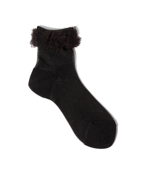 ANTIPAST(アンティパスト)の「ANTIPAST / フリンジ ショートソックス(ソックス/靴下・レディース・ホワイト系その他/ブラック・ONE SIZE)」の4枚目の写真