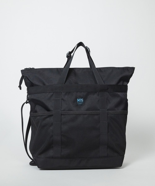 MIS(エムアイエス)の「MESH POCKET TOTE BAG(トートバッグ・メンズ・ブラック/オリーブ・ONESIZE)」の2枚目の写真