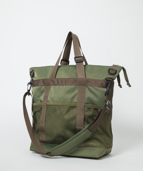 MIS(エムアイエス)の「MESH POCKET TOTE BAG(トートバッグ・メンズ・ブラック/オリーブ・ONESIZE)」の5枚目の写真