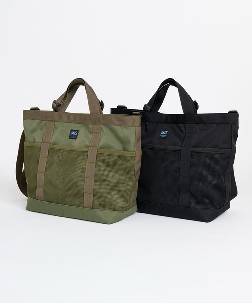 MIS(エムアイエス)の「MESH POCKET TOTE BAG(トートバッグ・メンズ・ブラック/オリーブ・ONESIZE)」の8枚目の写真
