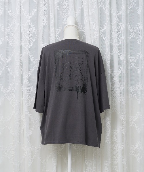 nyanMe(ニャンミー)の「猫猫てぃしゃつ(Tシャツ/カットソー・レディース・ホワイト/ブラック/チャコール・FREE)」の16枚目の写真
