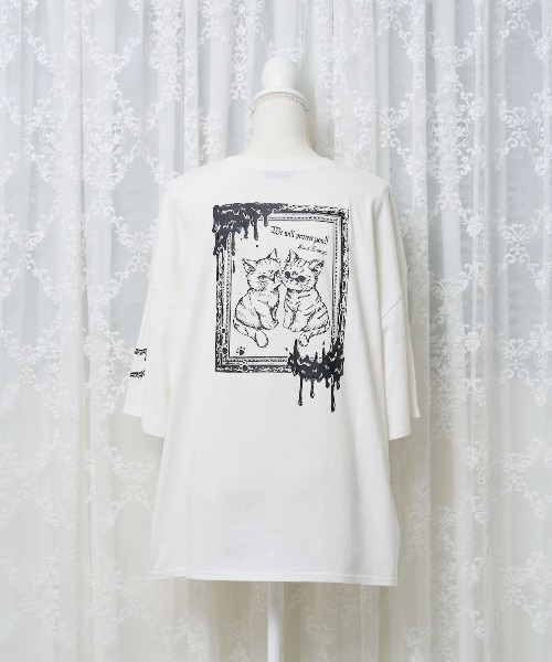 nyanMe(ニャンミー)の「猫猫てぃしゃつ(Tシャツ/カットソー・レディース・ホワイト/ブラック/チャコール・FREE)」の19枚目の写真
