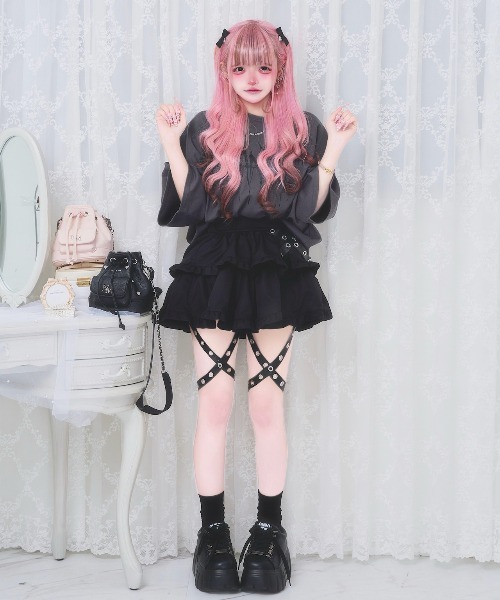 nyanMe(ニャンミー)の「猫猫てぃしゃつ(Tシャツ/カットソー・レディース・ホワイト/ブラック/チャコール・FREE)」の13枚目の写真