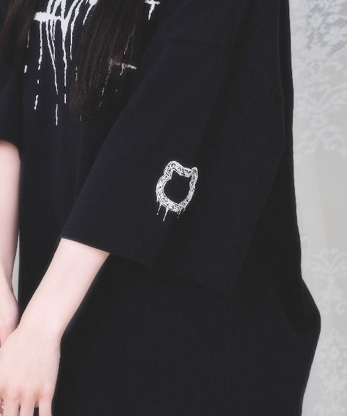 nyanMe(ニャンミー)の「猫猫てぃしゃつ(Tシャツ/カットソー・レディース・ホワイト/ブラック/チャコール・FREE)」の5枚目の写真