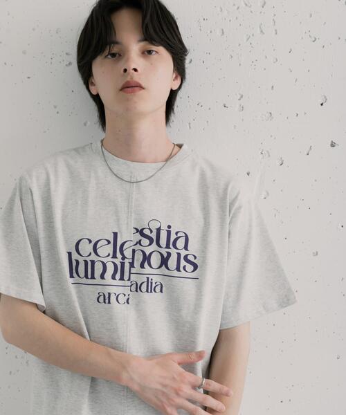 SENSE OF PLACE by URBAN RESEARCH(センスオブプレイスバイアーバンリサーチ)の「アシメグラフィックショートスリーブTシャツ(Tシャツ/カットソー・メンズ・イエロー/グレー/ブルー・MEDIUM/LARGE)」の4枚目の写真