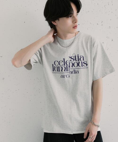 SENSE OF PLACE by URBAN RESEARCH(センスオブプレイスバイアーバンリサーチ)の「アシメグラフィックショートスリーブTシャツ(Tシャツ/カットソー・メンズ・イエロー/グレー/ブルー・MEDIUM/LARGE)」の5枚目の写真