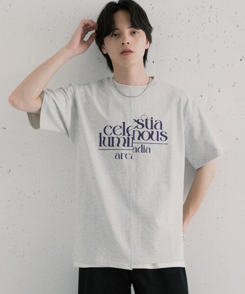 SENSE OF PLACE by URBAN RESEARCH(センスオブプレイスバイアーバンリサーチ)の「アシメグラフィックショートスリーブTシャツ(Tシャツ/カットソー・メンズ・イエロー/グレー/ブルー・MEDIUM/LARGE)」の6枚目の写真