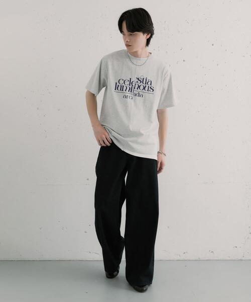 SENSE OF PLACE by URBAN RESEARCH(センスオブプレイスバイアーバンリサーチ)の「アシメグラフィックショートスリーブTシャツ(Tシャツ/カットソー・メンズ・イエロー/グレー/ブルー・MEDIUM/LARGE)」の9枚目の写真
