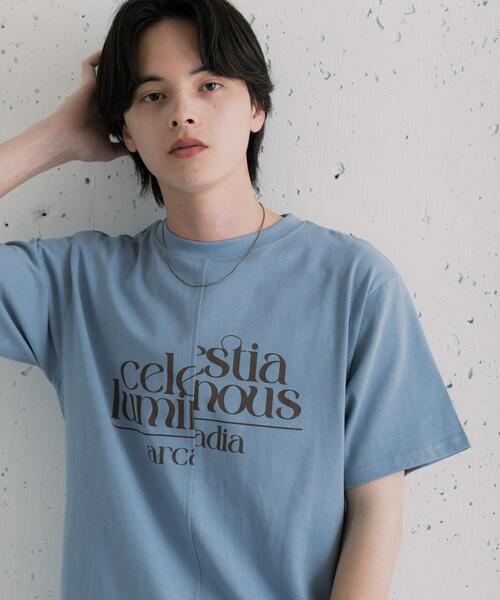 SENSE OF PLACE by URBAN RESEARCH(センスオブプレイスバイアーバンリサーチ)の「アシメグラフィックショートスリーブTシャツ(Tシャツ/カットソー・メンズ・イエロー/グレー/ブルー・MEDIUM/LARGE)」の12枚目の写真