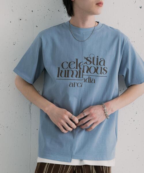 SENSE OF PLACE by URBAN RESEARCH(センスオブプレイスバイアーバンリサーチ)の「アシメグラフィックショートスリーブTシャツ(Tシャツ/カットソー・メンズ・イエロー/グレー/ブルー・MEDIUM/LARGE)」の14枚目の写真