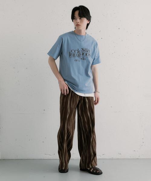 SENSE OF PLACE by URBAN RESEARCH(センスオブプレイスバイアーバンリサーチ)の「アシメグラフィックショートスリーブTシャツ(Tシャツ/カットソー・メンズ・イエロー/グレー/ブルー・MEDIUM/LARGE)」の17枚目の写真