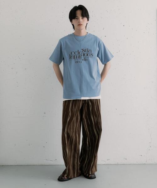 SENSE OF PLACE by URBAN RESEARCH(センスオブプレイスバイアーバンリサーチ)の「アシメグラフィックショートスリーブTシャツ(Tシャツ/カットソー・メンズ・イエロー/グレー/ブルー・MEDIUM/LARGE)」の18枚目の写真