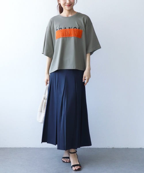 TRANOI（トラノイ）の「TRANOIワイドTシャツ（Tシャツ/カットソー・レディース・ホワイト・38）」の3枚目の写真
