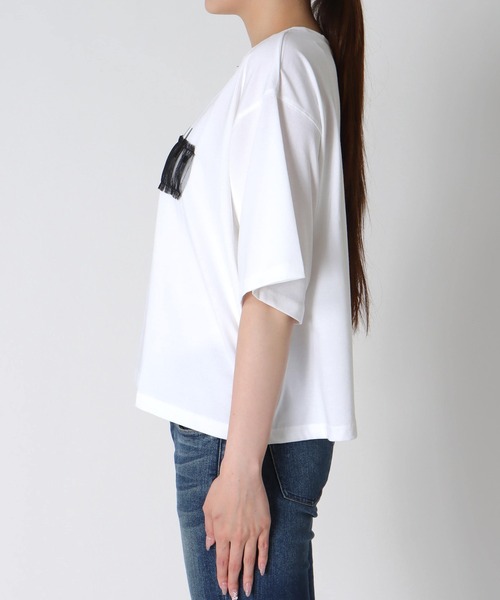 TRANOI（トラノイ）の「TRANOIワイドTシャツ（Tシャツ/カットソー・レディース・ホワイト・38）」の11枚目の写真
