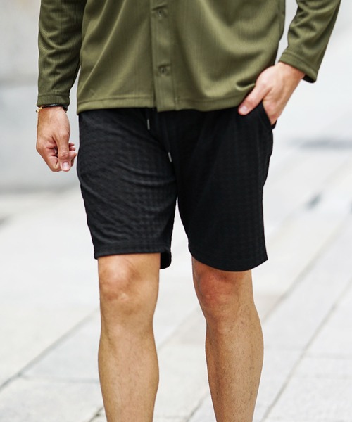 JOKER(ジョーカー)の「ふくれダイヤ柄ハーフパンツ メンズ ショーツ 夏服(その他パンツ・メンズ・ネイビー/ブラウン/チャコール/ブラック/ホワイト・XXL/XL/M/L/S)」の3枚目の写真