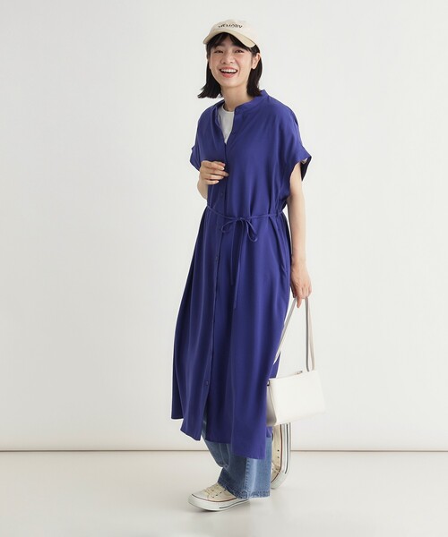 HONEYSUCKLE ROSE(ハニーサックルローズ)の「ボタンアキシャツワンピース(ワンピース・レディース・ブラック/ブルー系その他・04/05)」の7枚目の写真
