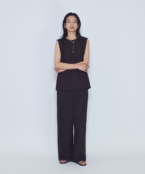 1er Arrondissement(プルミエアロンディスモン)の「クリアーリブショルダータックノースリーブトップス(Tシャツ/カットソー・レディース・ブラック系その他3/ブラウン系その他5・FREE)」の11枚目の写真