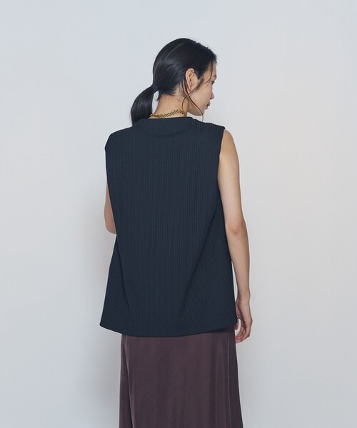 1er Arrondissement(プルミエアロンディスモン)の「クリアーリブショルダータックノースリーブトップス(Tシャツ/カットソー・レディース・ブラック系その他3/ブラウン系その他5・FREE)」の7枚目の写真