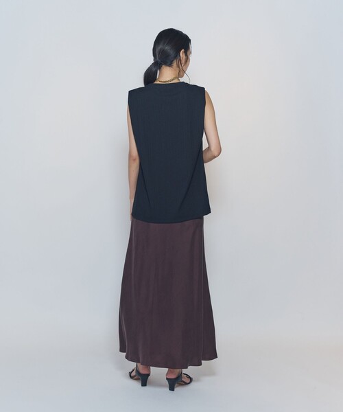 1er Arrondissement(プルミエアロンディスモン)の「クリアーリブショルダータックノースリーブトップス(Tシャツ/カットソー・レディース・ブラック系その他3/ブラウン系その他5・FREE)」の3枚目の写真