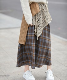 アシンメトリーレイヤードチェックスカート