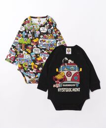 BOX LOGO WITH MINI ループラス天竺 長袖ロンパース（マタニティウェア