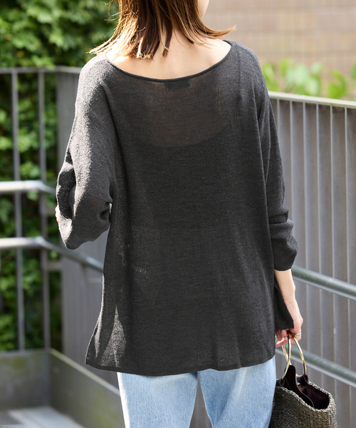 SLOBE IENA(スローブイエナ)の「《追加》畔オーバープルオーバー(ニット/セーター・レディース・ベージュ/チャコールグレー・FREE)」の12枚目の写真