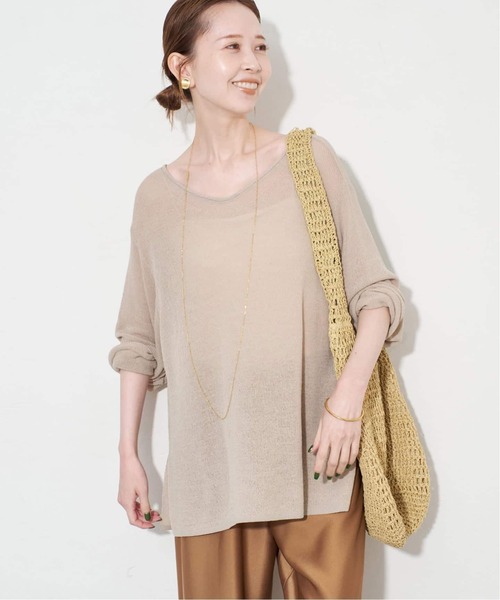 SLOBE IENA(スローブイエナ)の「《追加》畔オーバープルオーバー(ニット/セーター・レディース・ベージュ/チャコールグレー・FREE)」の18枚目の写真