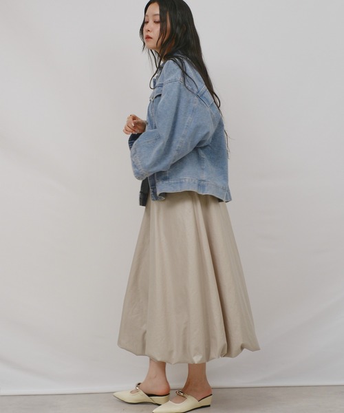 palm RICHE(ポームリシュ)の「バルーンSK(スカート・レディース・カーキ/アイボリー/ブラック/ブルー・M)」の13枚目の写真