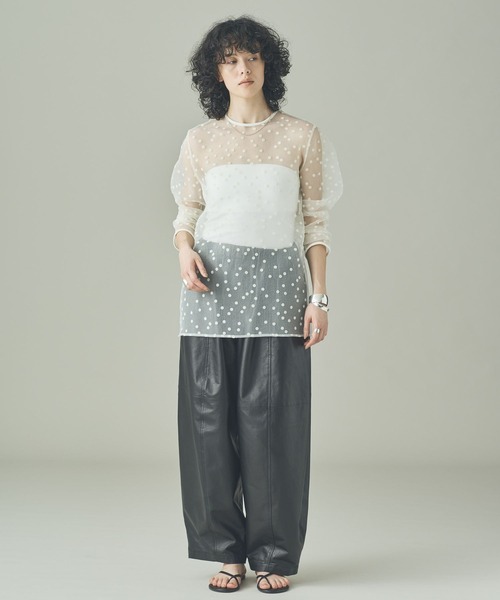 Curensology(カレンソロジー)の「Curensology(カレンソロジー)/フロッキードットブラウス(シャツ/ブラウス・レディース・ブラック/オフホワイト・FREE)」の15枚目の写真