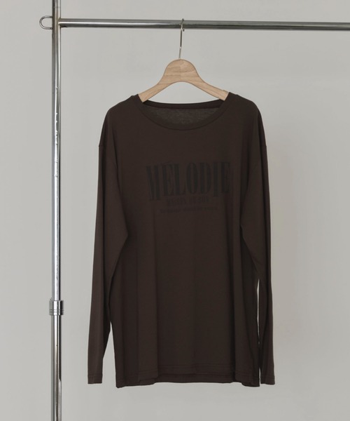 Doux archives(ドゥアルシーヴ)の「MELODIEロゴロンTee(Tシャツ/カットソー・レディース・オフホワイト/グレー/ブラウン・FREE)」の3枚目の写真