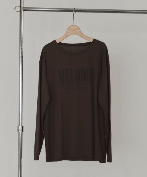 Doux archives(ドゥアルシーヴ)の「MELODIEロゴロンTee(Tシャツ/カットソー・レディース・オフホワイト/グレー/ブラウン・FREE)」の18枚目の写真
