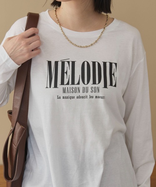Doux archives(ドゥアルシーヴ)の「MELODIEロゴロンTee(Tシャツ/カットソー・レディース・オフホワイト/グレー/ブラウン・FREE)」の16枚目の写真
