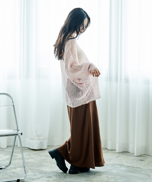 FREAK'S STORE（フリークスストア）の「モヘア混　アルパカ ローゲージニット/ルーズニットプルオーバー（ニット/セーター・レディース・ピンク/グリーン/チャコール・ﾌﾘ-）」の22枚目の写真
