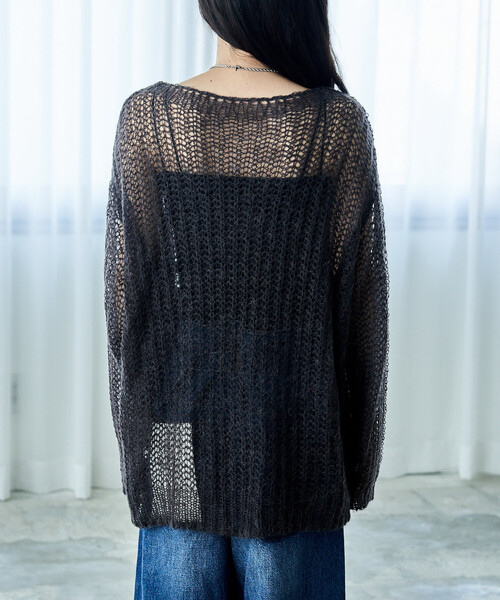 FREAK'S STORE（フリークスストア）の「モヘア混　アルパカ ローゲージニット/ルーズニットプルオーバー（ニット/セーター・レディース・ピンク/グリーン/チャコール・ﾌﾘ-）」の16枚目の写真