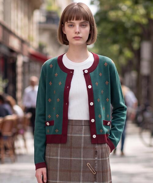 DRESSTERIOR(ドレステリア)の「リリークレストカーディガン(カーディガン/ボレロ・レディース・モスグリーン/ブラック・34/38/36)」の14枚目の写真
