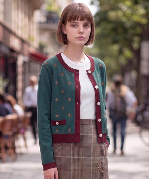 DRESSTERIOR(ドレステリア)の「リリークレストカーディガン(カーディガン/ボレロ・レディース・モスグリーン/ブラック・34/38/36)」の15枚目の写真