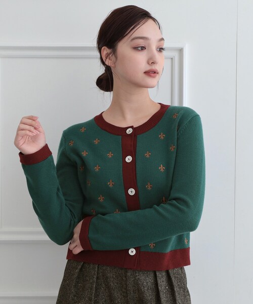 DRESSTERIOR(ドレステリア)の「リリークレストカーディガン(カーディガン/ボレロ・レディース・モスグリーン/ブラック・34/38/36)」の22枚目の写真