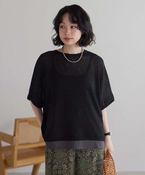 HEART MARKET(ハートマーケット)の「フェイクレイヤードプルオーバー(ニット/セーター・レディース・ブラック/グレー/ピンク/ミント/オートミール・FREE)」の1枚目の写真